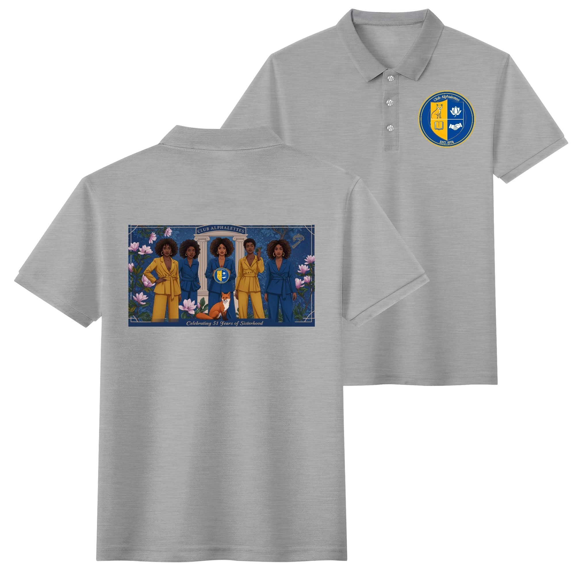 Club Alphalettes Printed Cotton Polo Shirt
