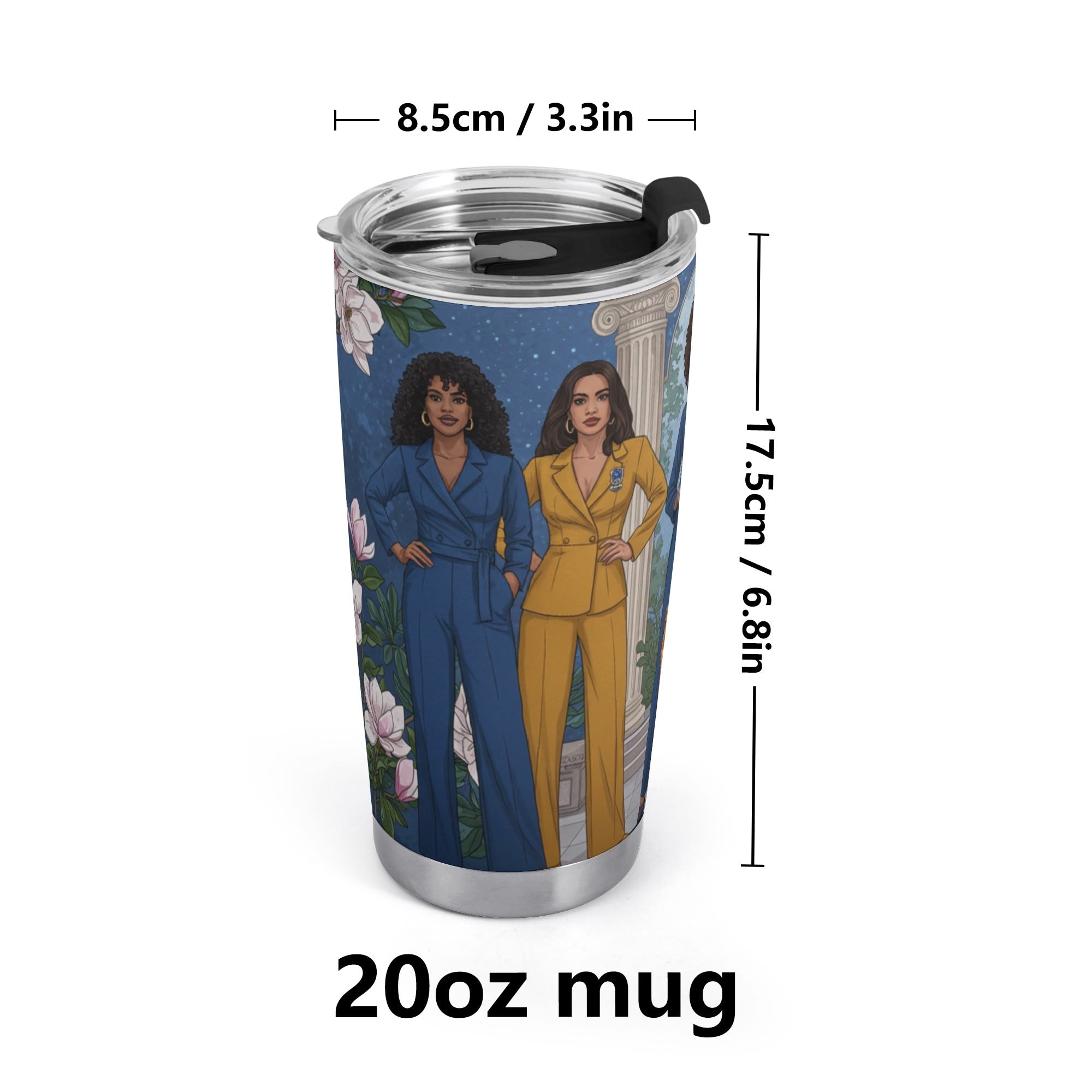 Club Alphalettes Stainless Steel 20oz Car Tumbler Personalized Gift