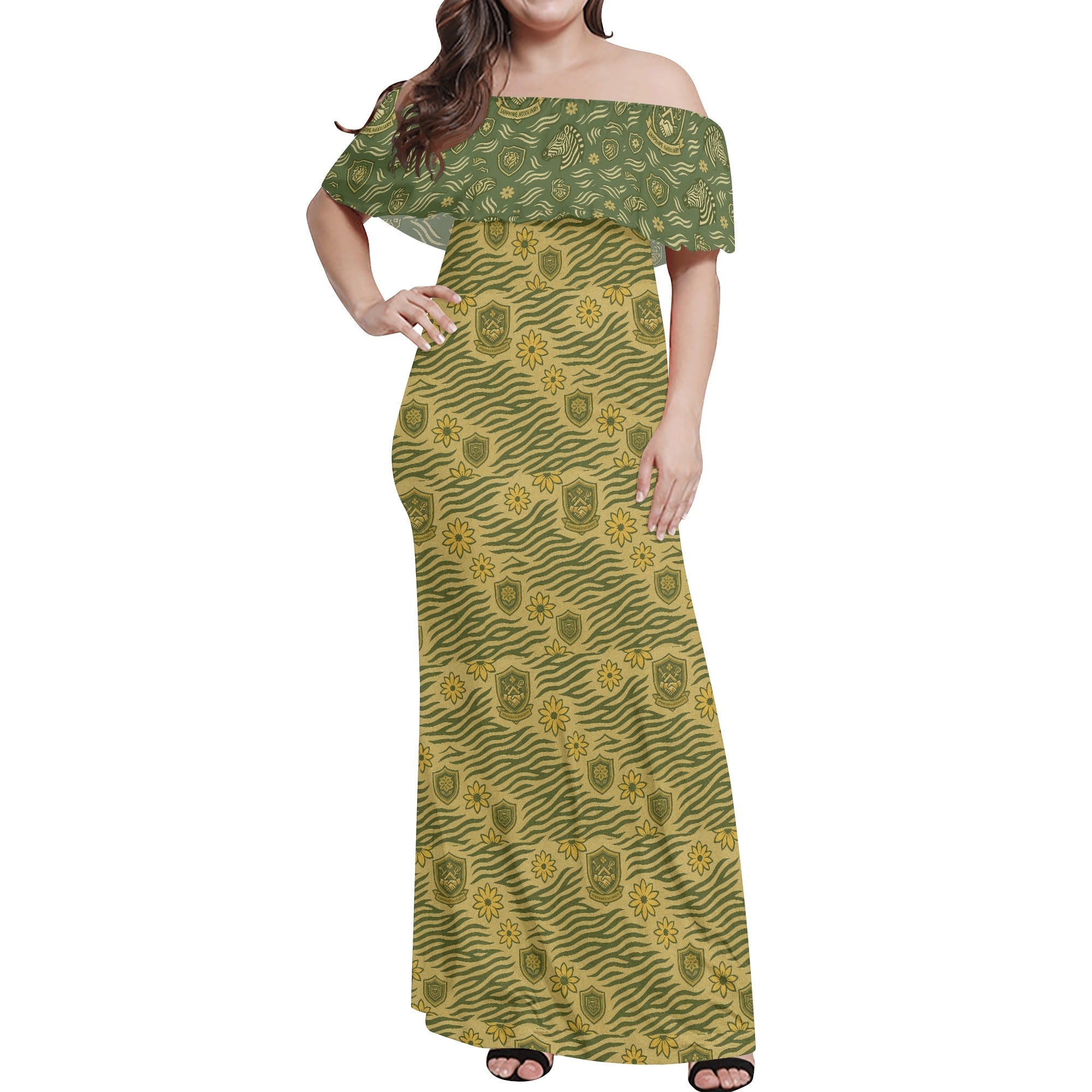 Sapphire Aux Womens Off The Shoulder Long Dress