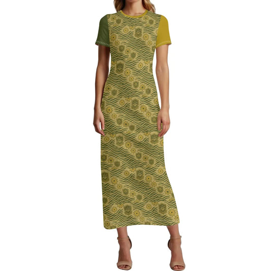Sapphire Aux Short Sleeve Casual Tshirt Long Dress