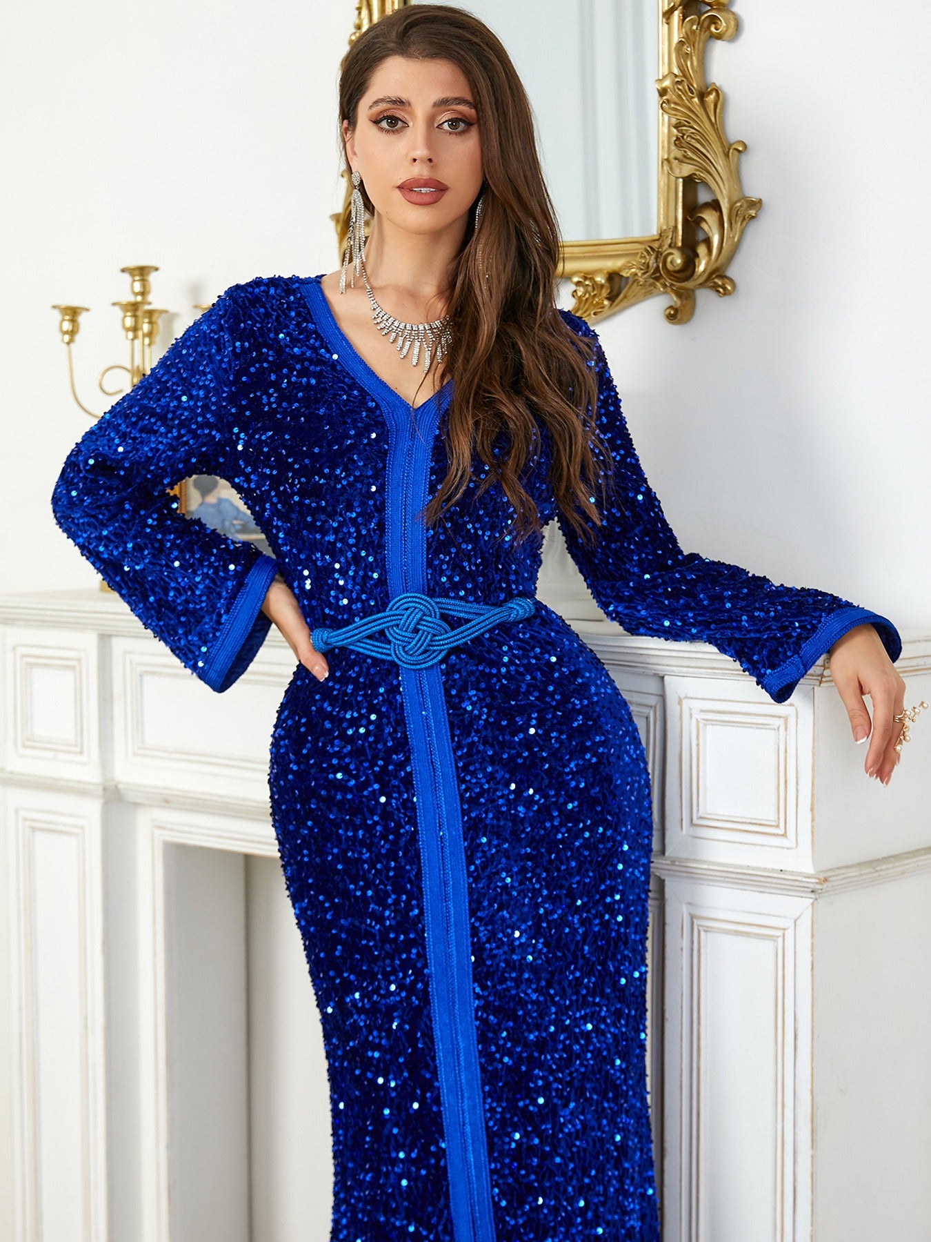 Velvet Arabic Evening Dress