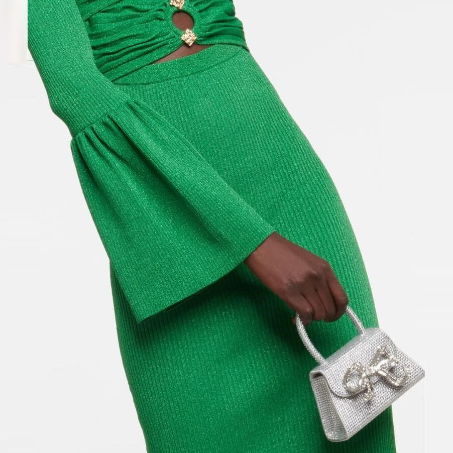 Square Collar Long Sleeve Hollow Out Backless Dress
