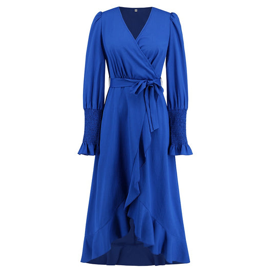 V-neck ruffled Elegant Dress