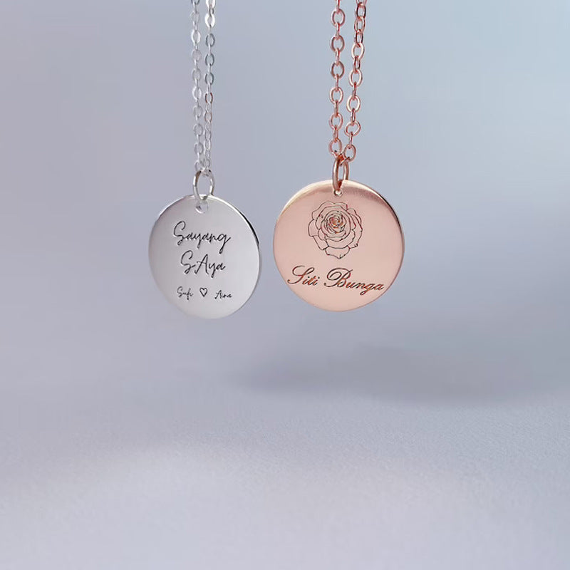 Personalized Signature Coin Necklace