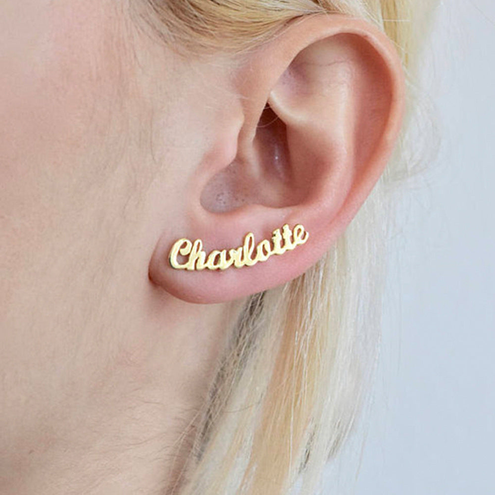 Personalized Name Stud Earrings