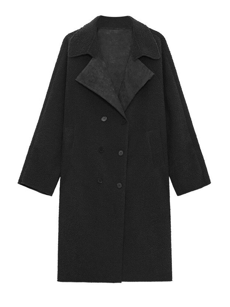 Loose Lambswool Long Thick Jacket