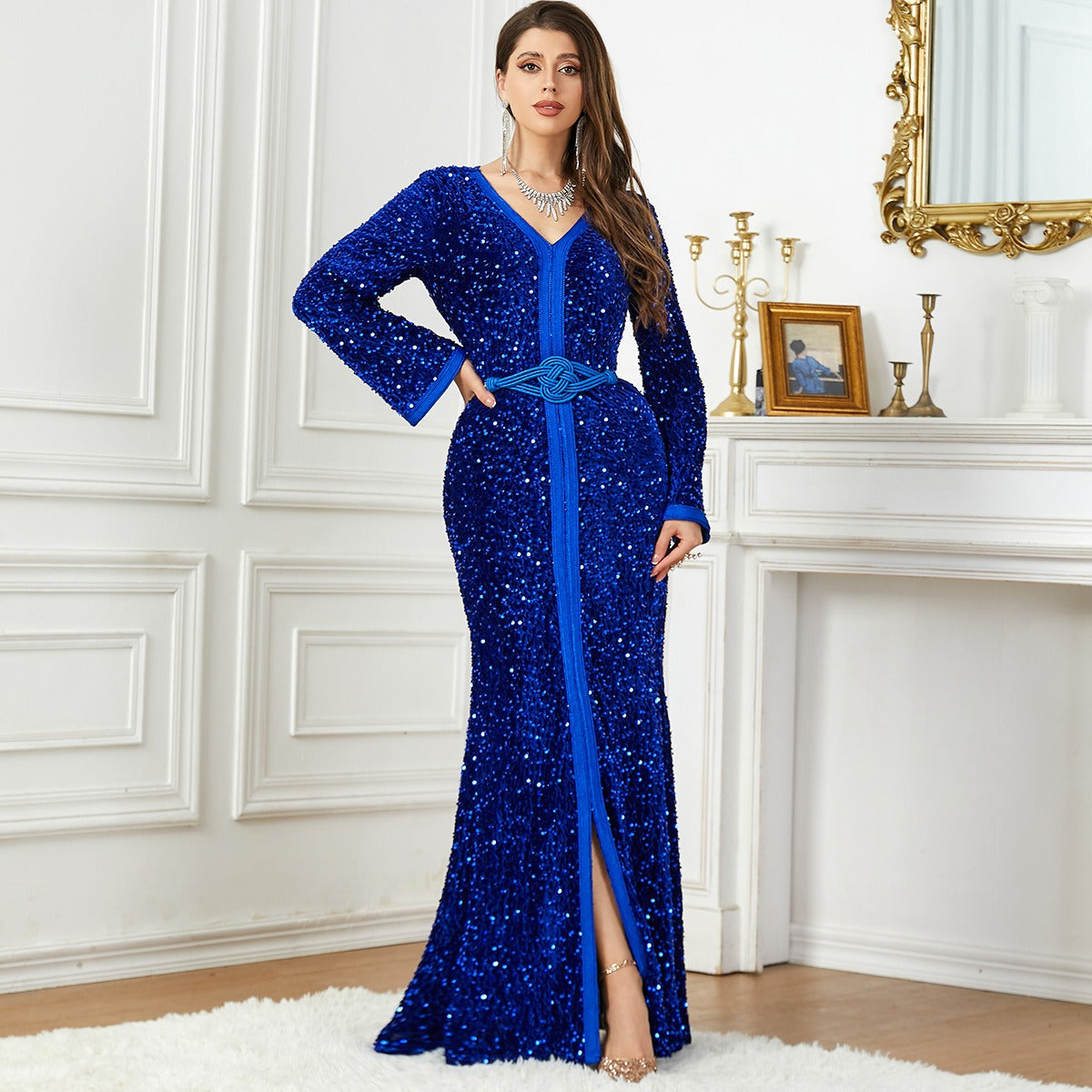 Velvet Arabic Evening Dress