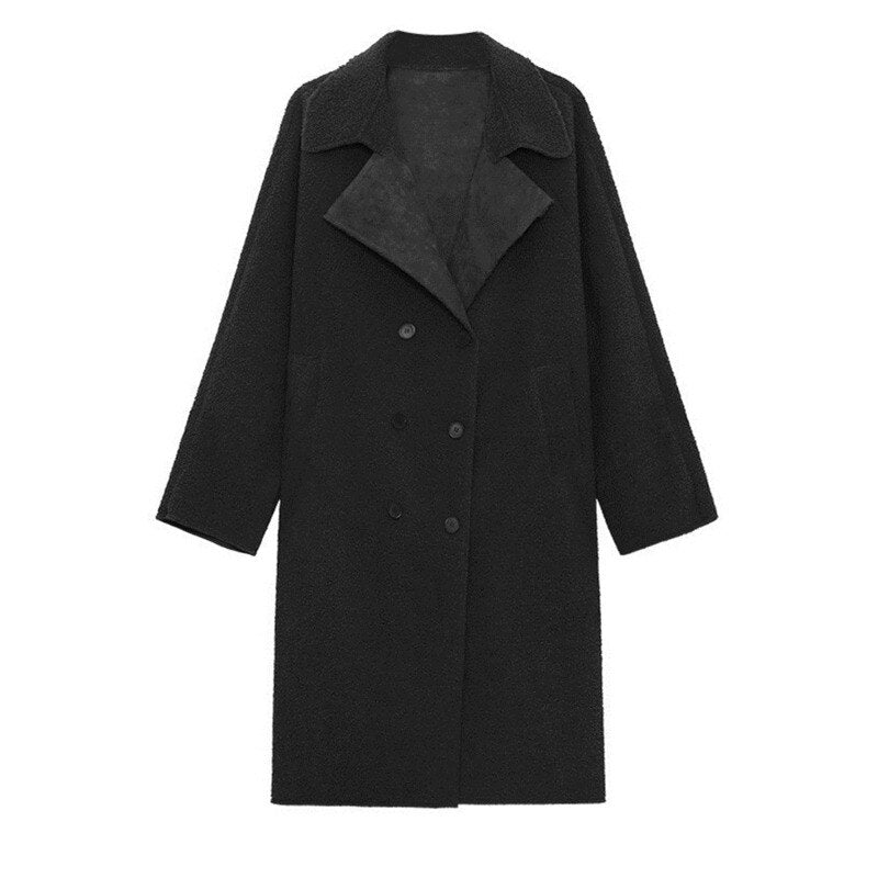 Loose Lambswool Long Thick Jacket