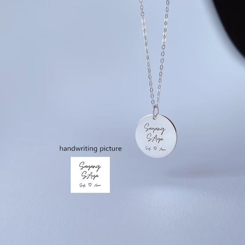 Personalized Signature Coin Necklace