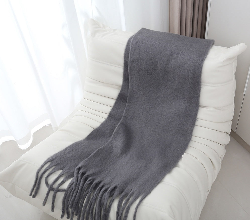 Mohair solid color scarf