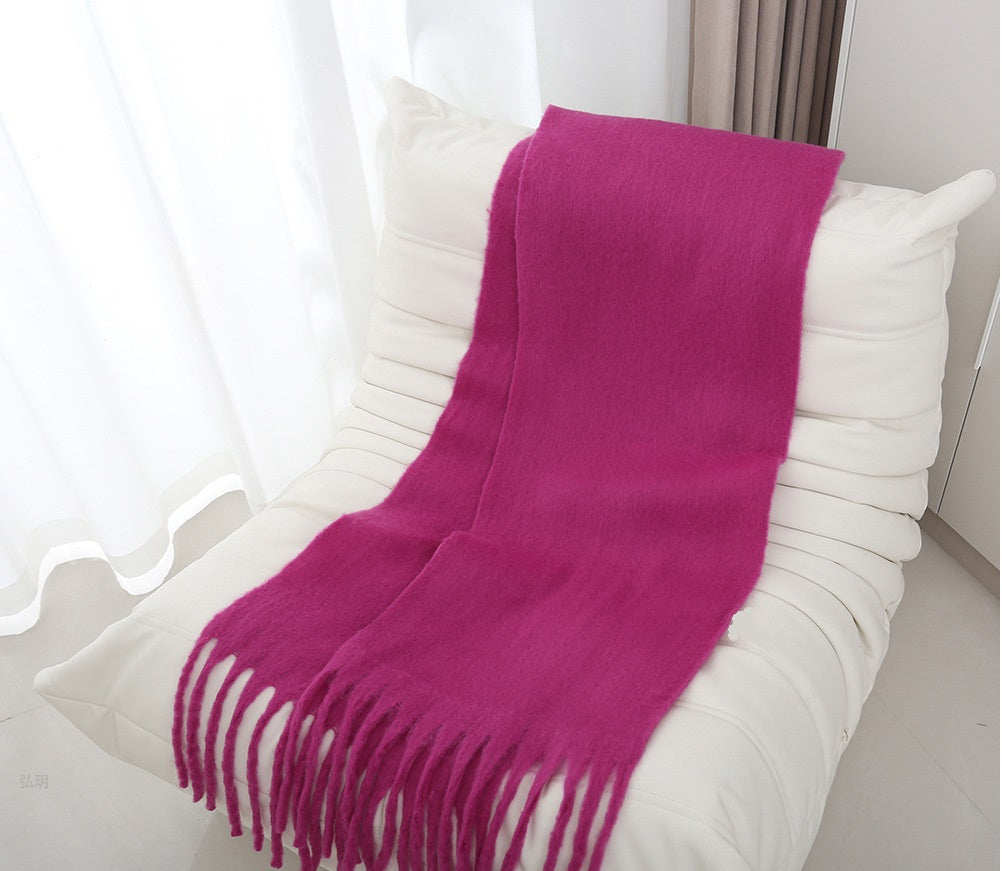 Mohair solid color scarf