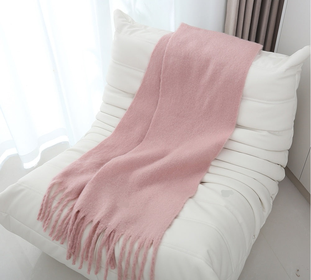 Mohair solid color scarf