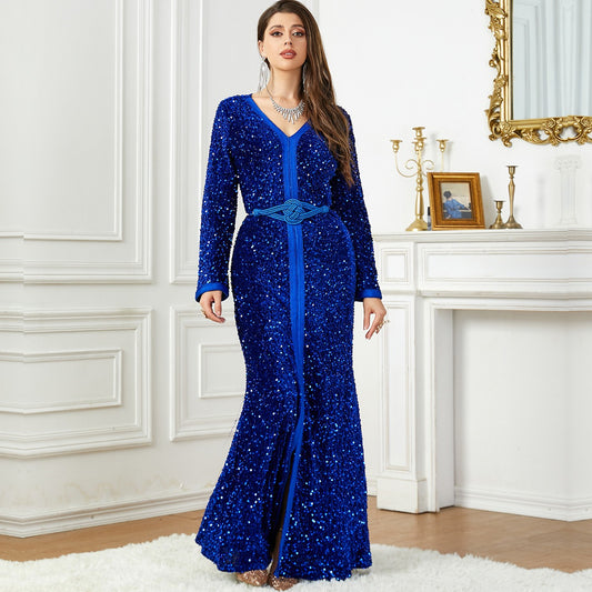 Velvet Arabic Evening Dress