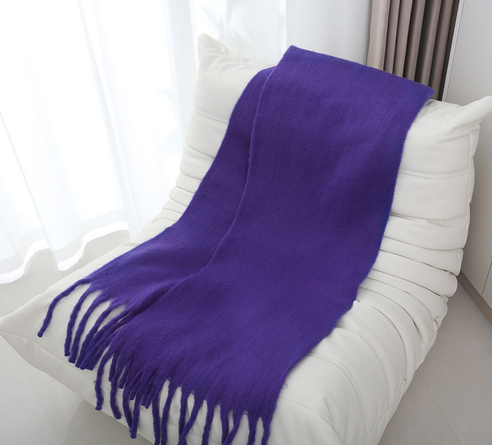 Mohair solid color scarf