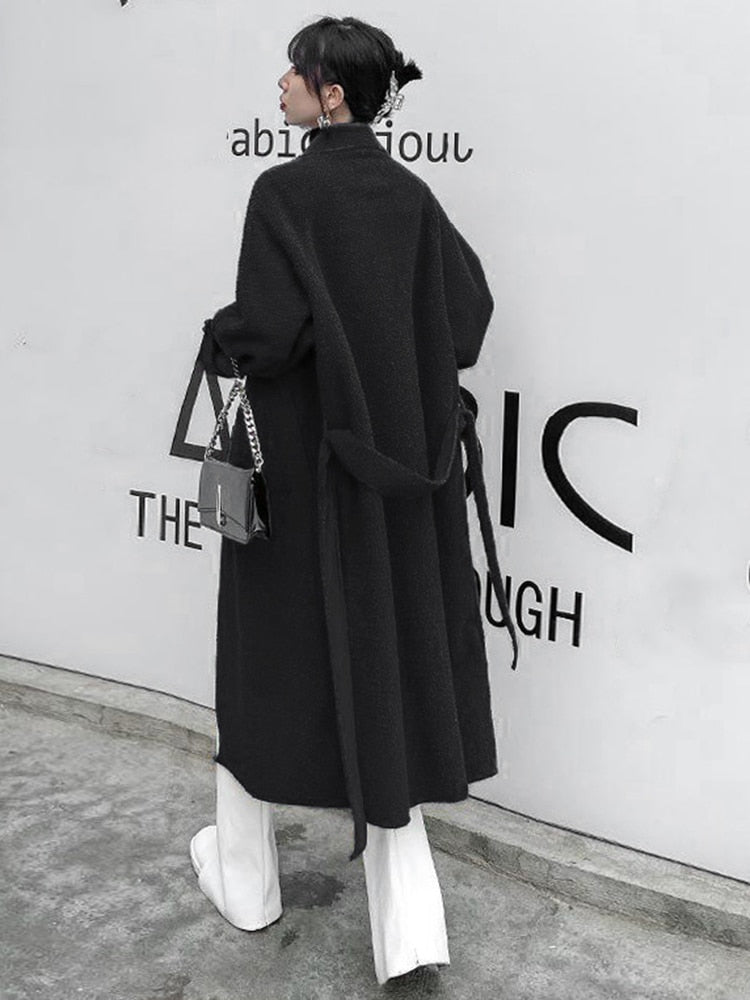 Loose Lambswool Long Thick Jacket