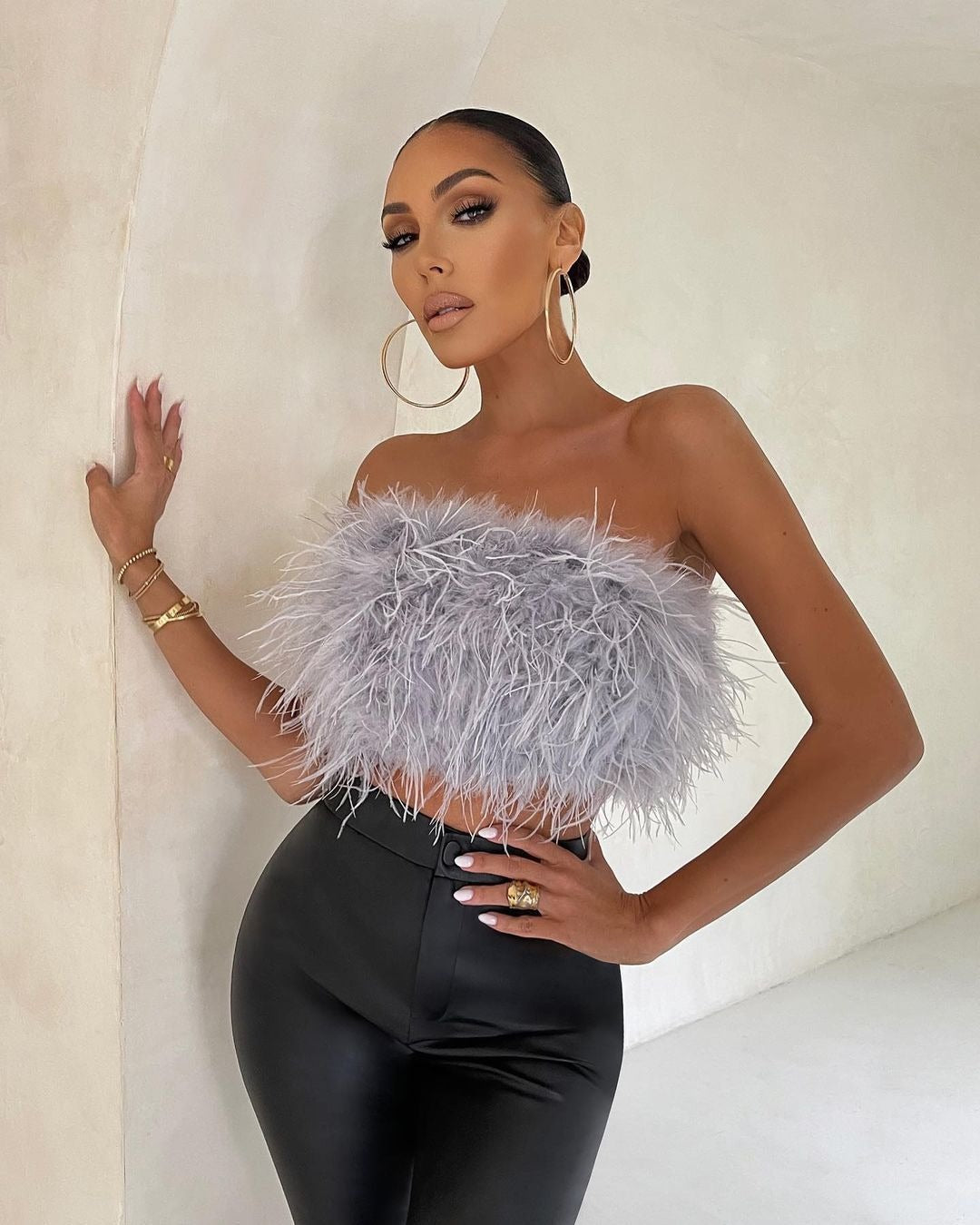 Fluffy Fur Tube Top