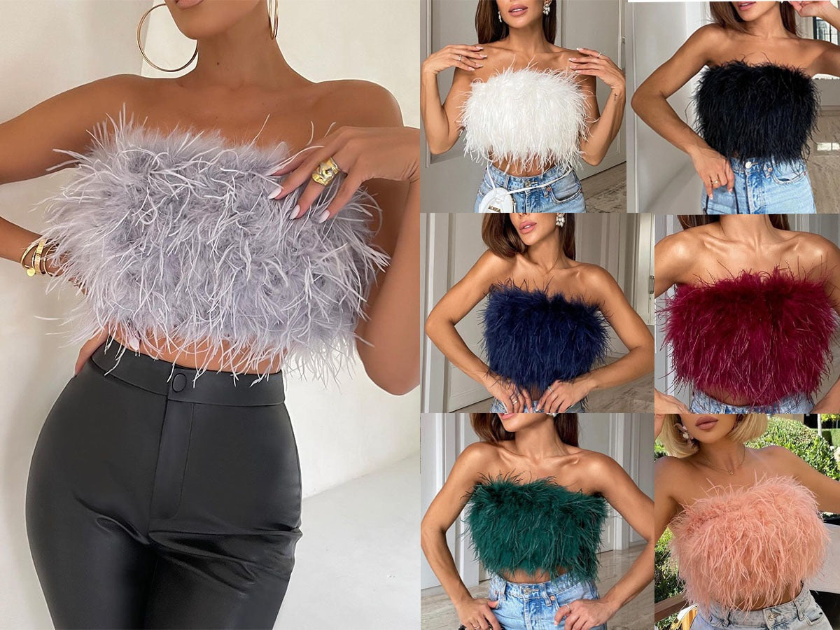 Fluffy Fur Tube Top