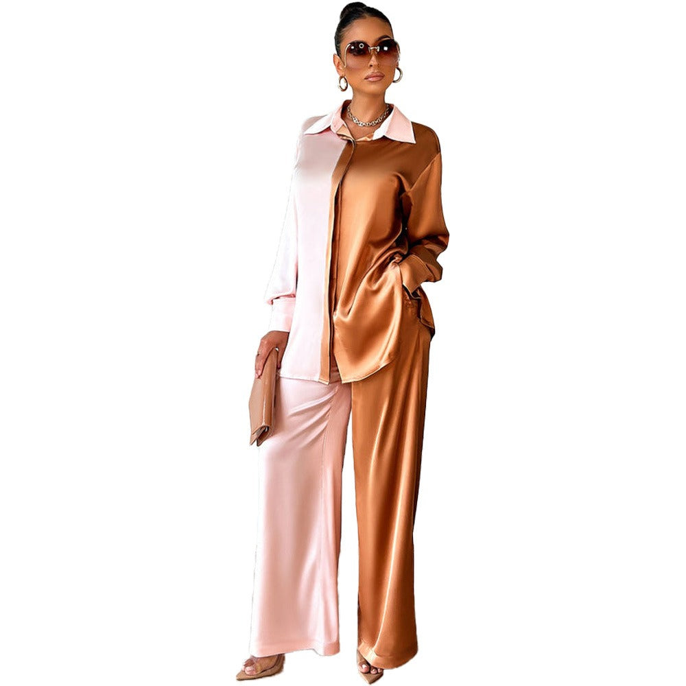 Elegant Satin Women's Matching 2 Piece Set