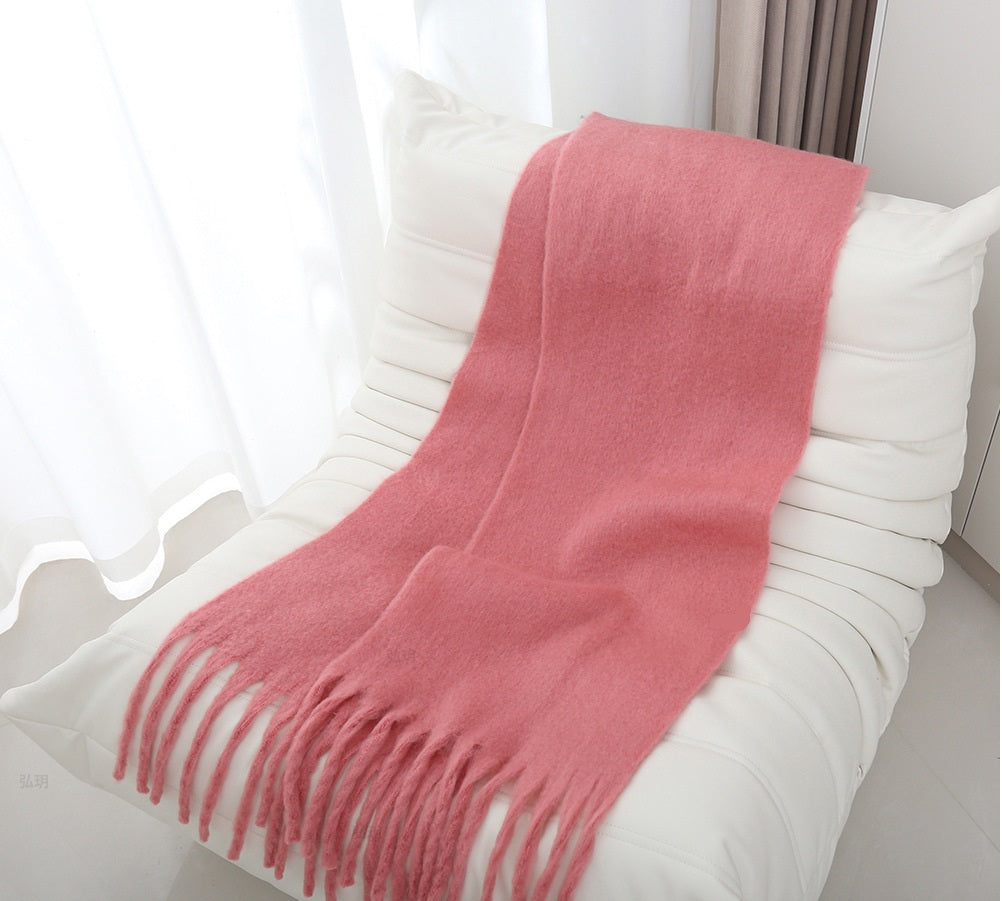 Mohair solid color scarf