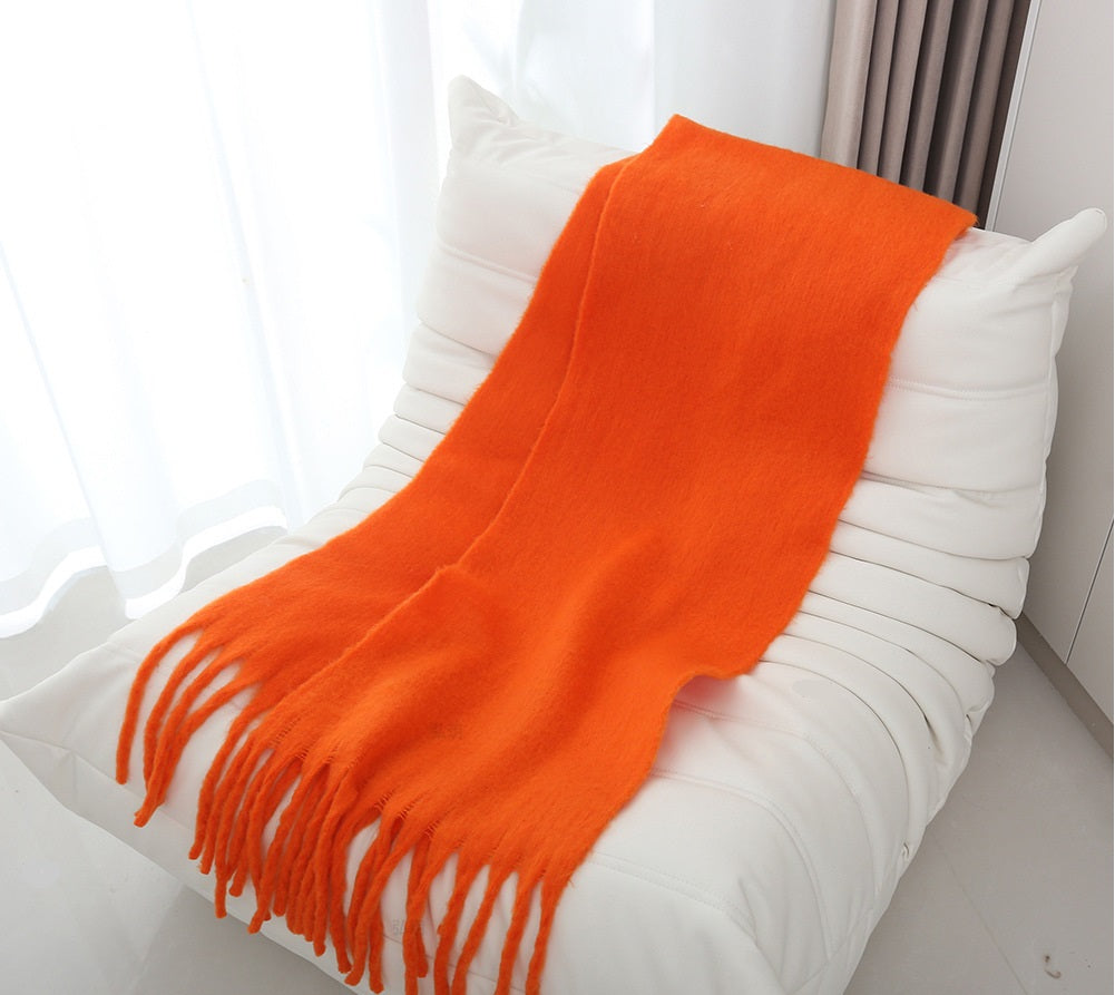 Mohair solid color scarf