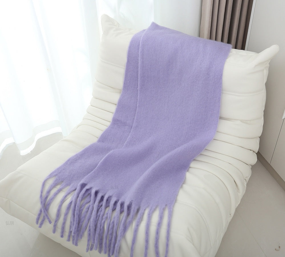 Mohair solid color scarf