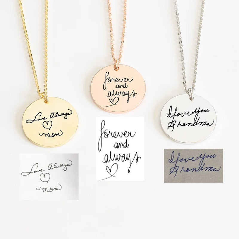 Personalized Signature Coin Necklace