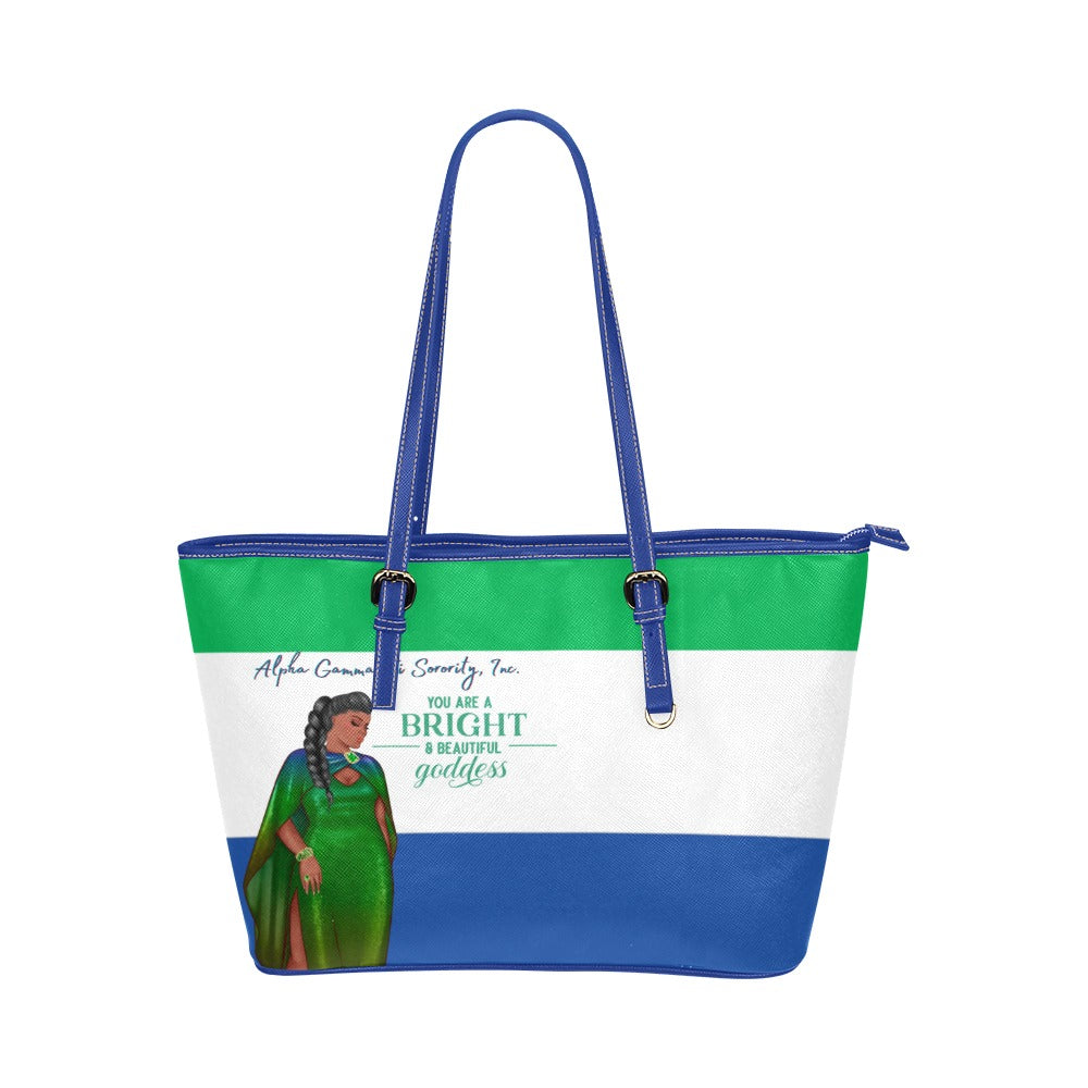 Bright & Beautiful Goddess Leather Tote Bag