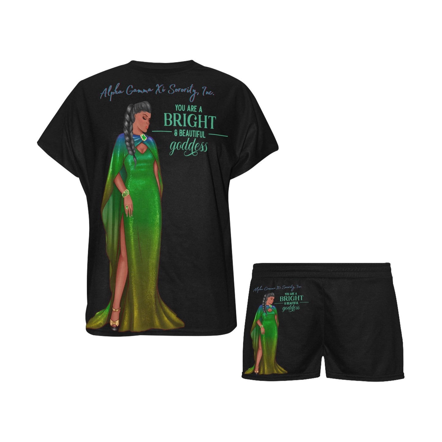 AGXi Bright Goddess Women's Short Pajama Set (African-American)