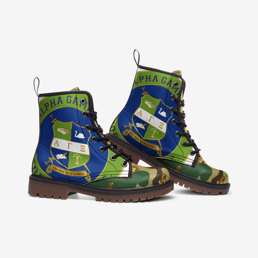 Alpha Gamma Xi Casual Leather Lightweight Boots