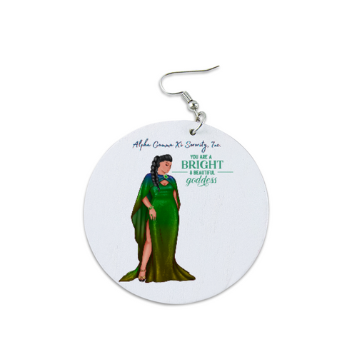 AGXi Beautiful Goddess Geometric Round Earrings