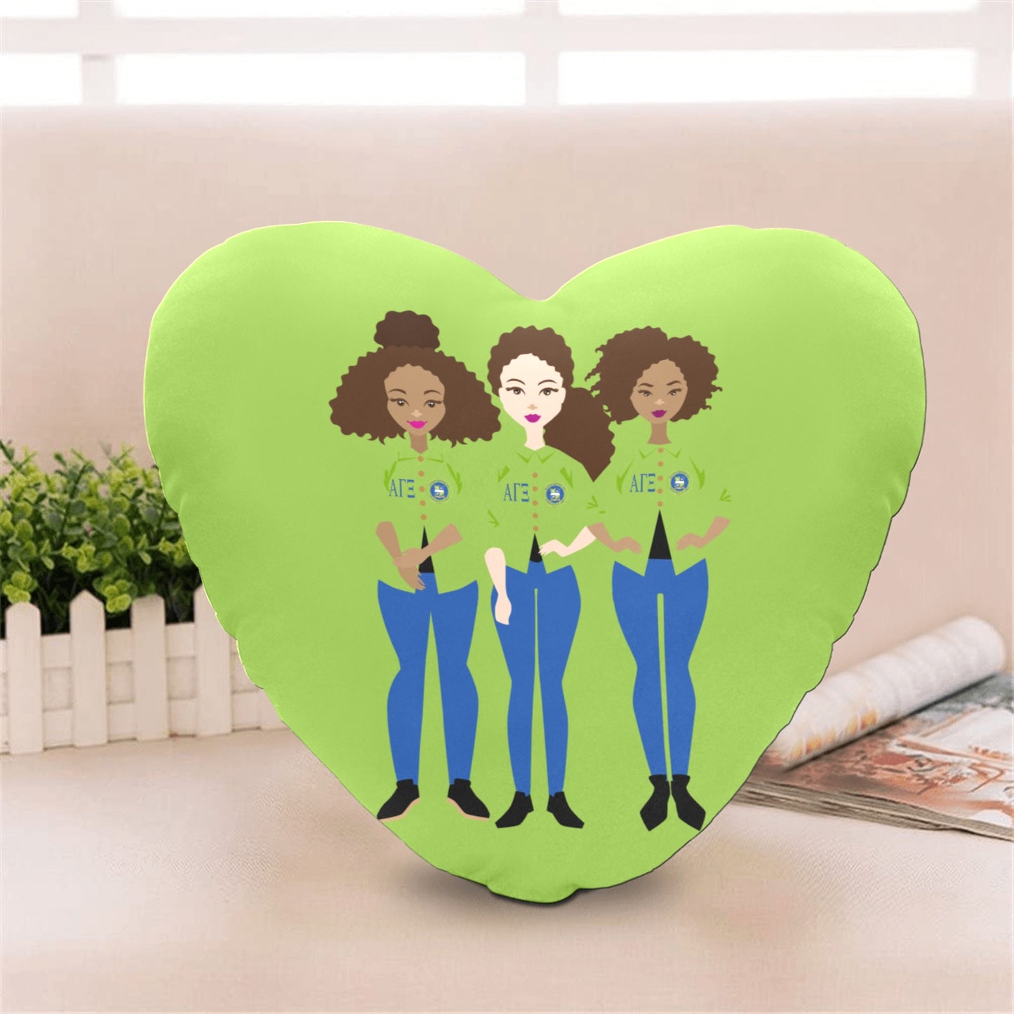AGXiCrest Heart-Shaped Pillow (Two Sides)