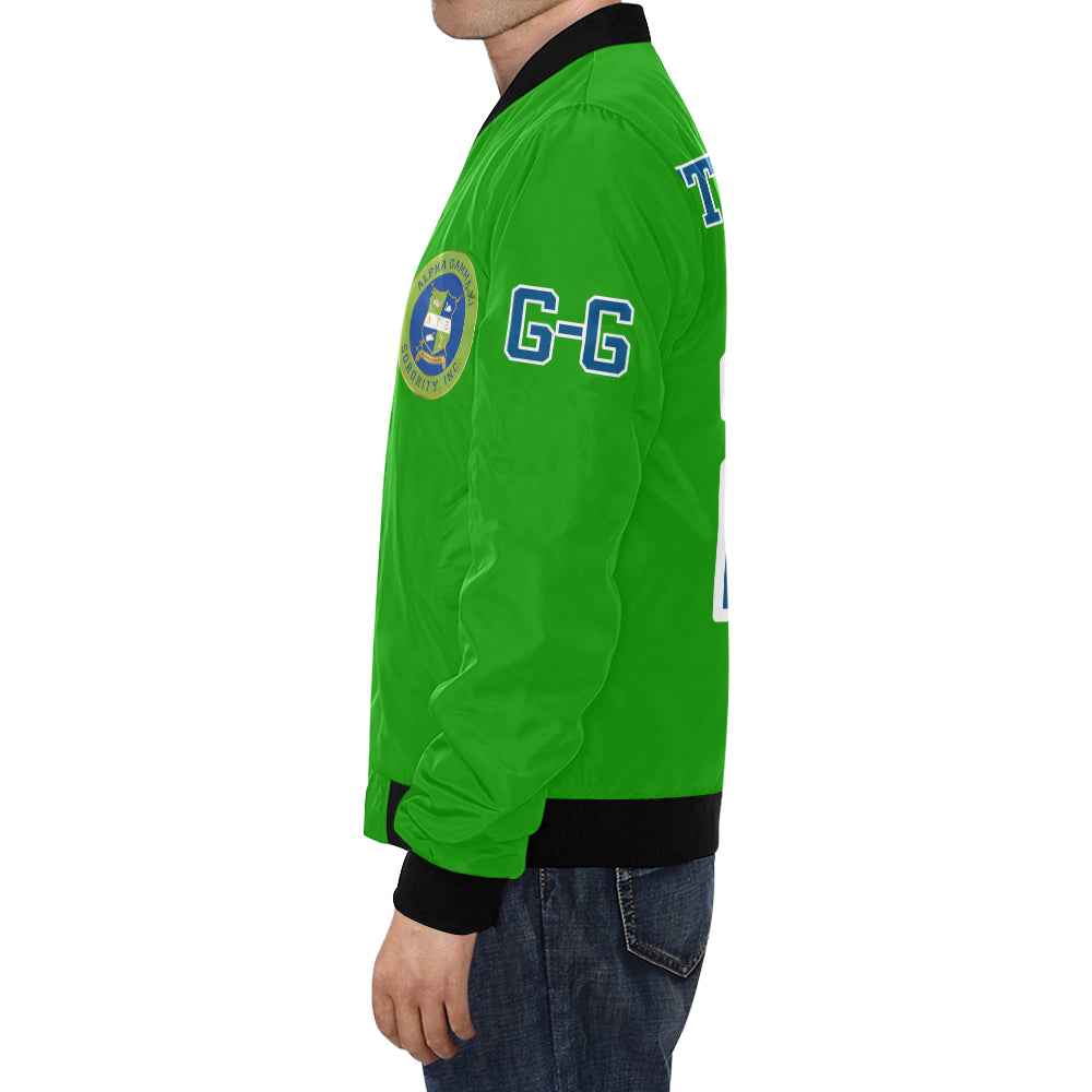 Alpha Gamma Xi All Green Bomber Jacket