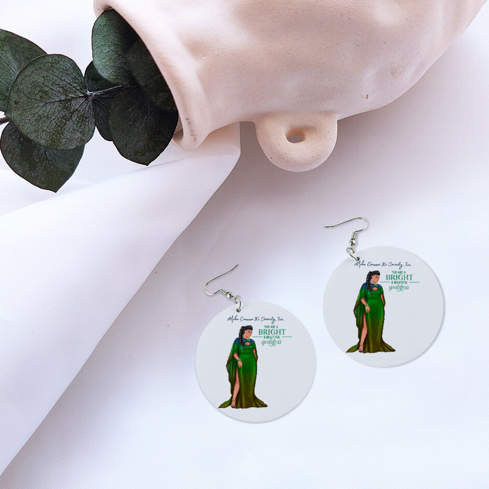 AGXi Beautiful Goddess Geometric Round Earrings