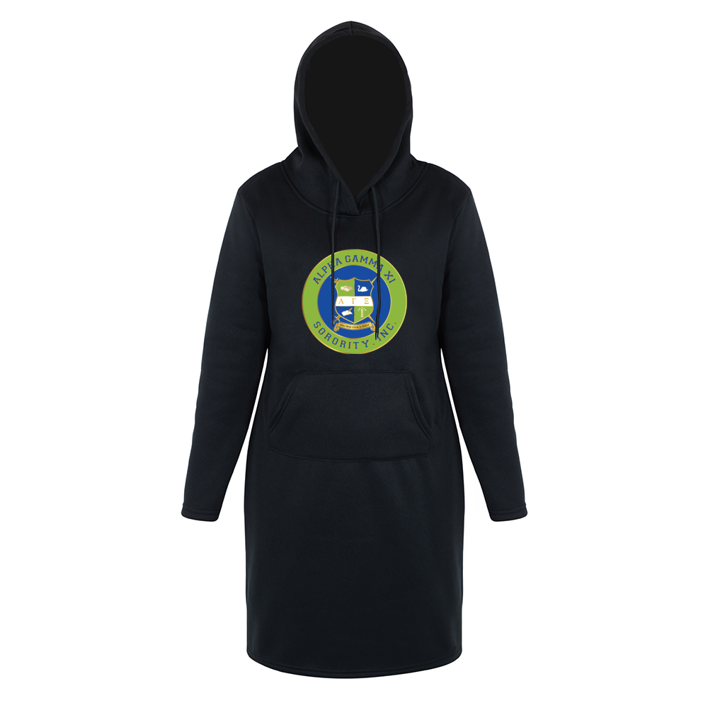 AGXi Crest Women's Long Sleeve Hoodie with Pocket Mini Dress