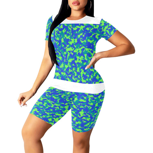 Camouflage Pattern Women's Short Yoga Set